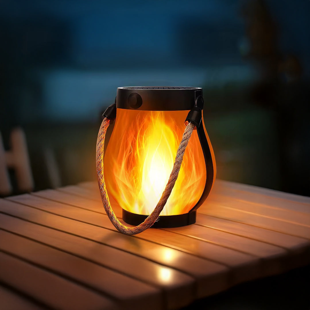 GlowFlame – Laddningsbar Solcellslykta