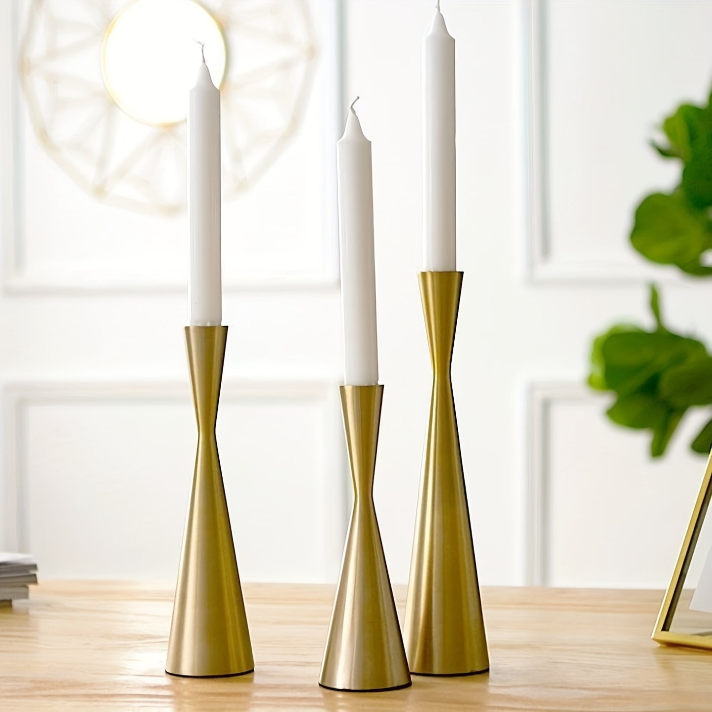 Eleganta Brons & Svarta Ljusstakar – Set om 3