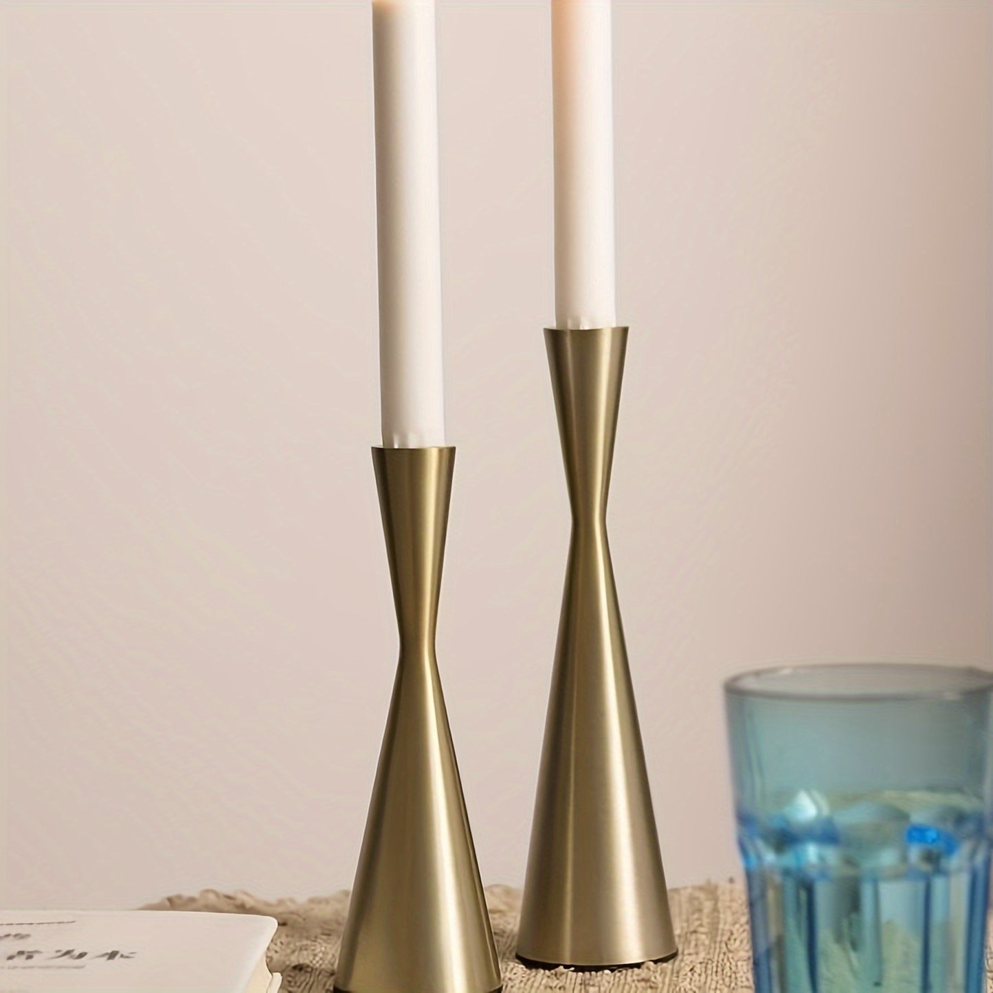 Eleganta Brons & Svarta Ljusstakar – Set om 3