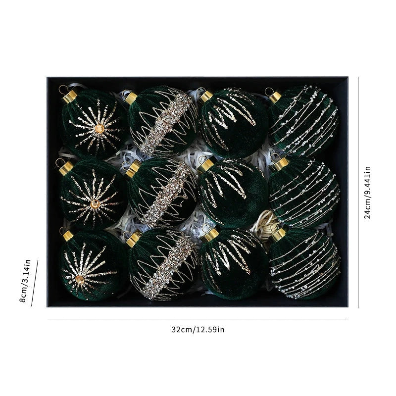 Aurora – Julgranskulor i Sammet (12-pack)