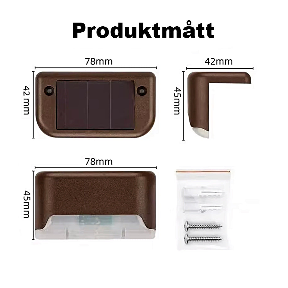 Aurinkokäyttöinen LED-lamppu parvekkeelle ja portaisiin