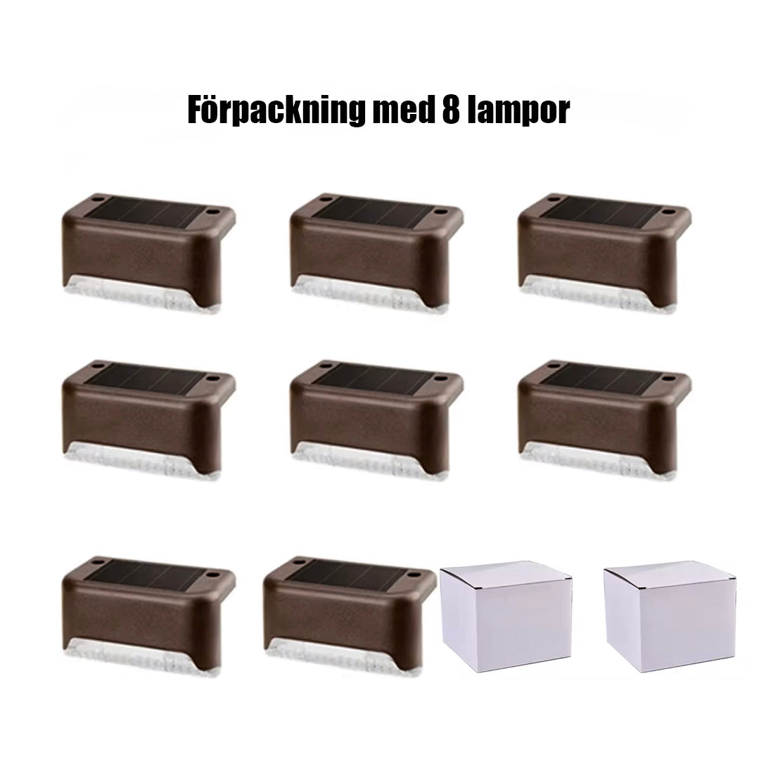 Aurinkokäyttöinen LED-lamppu parvekkeelle ja portaisiin