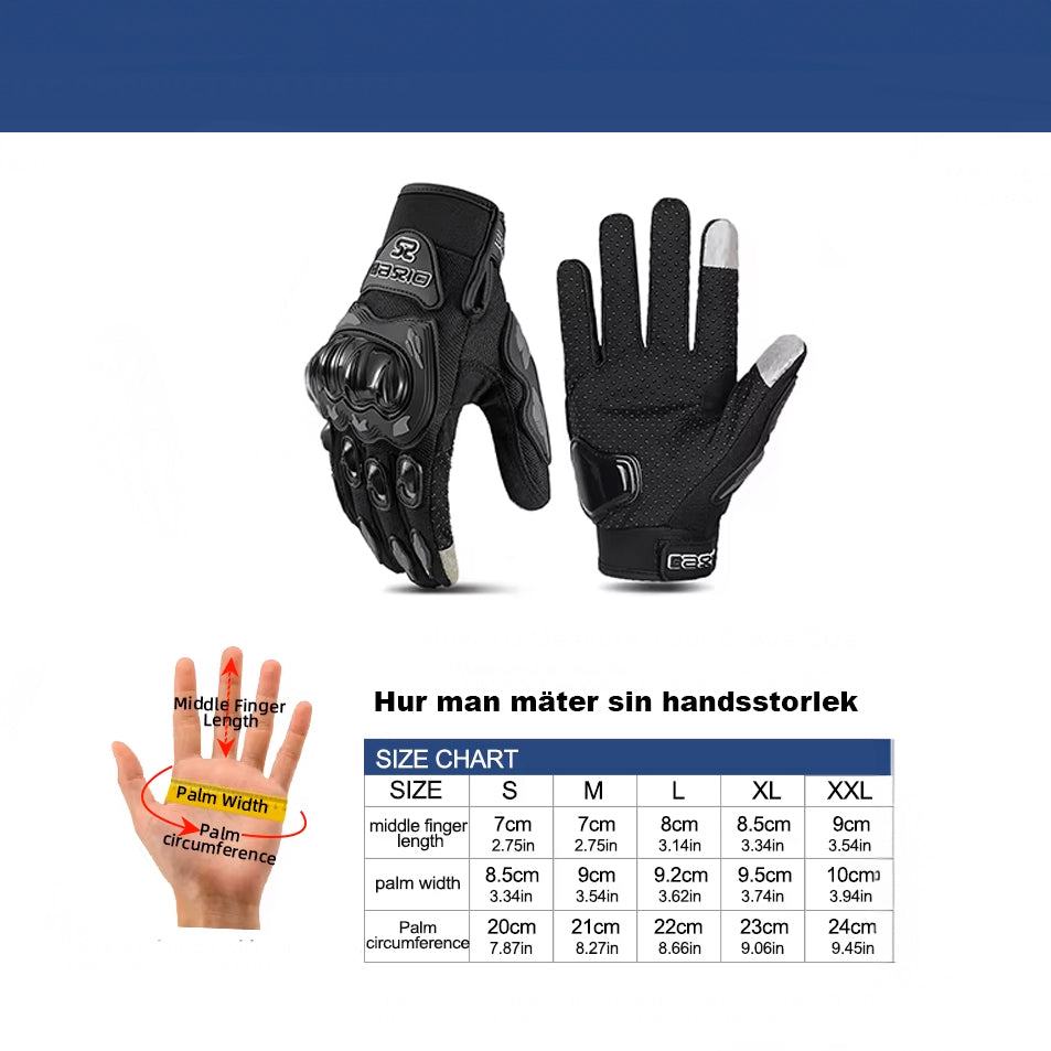 Hengittävät moottoripyöräkäsineet