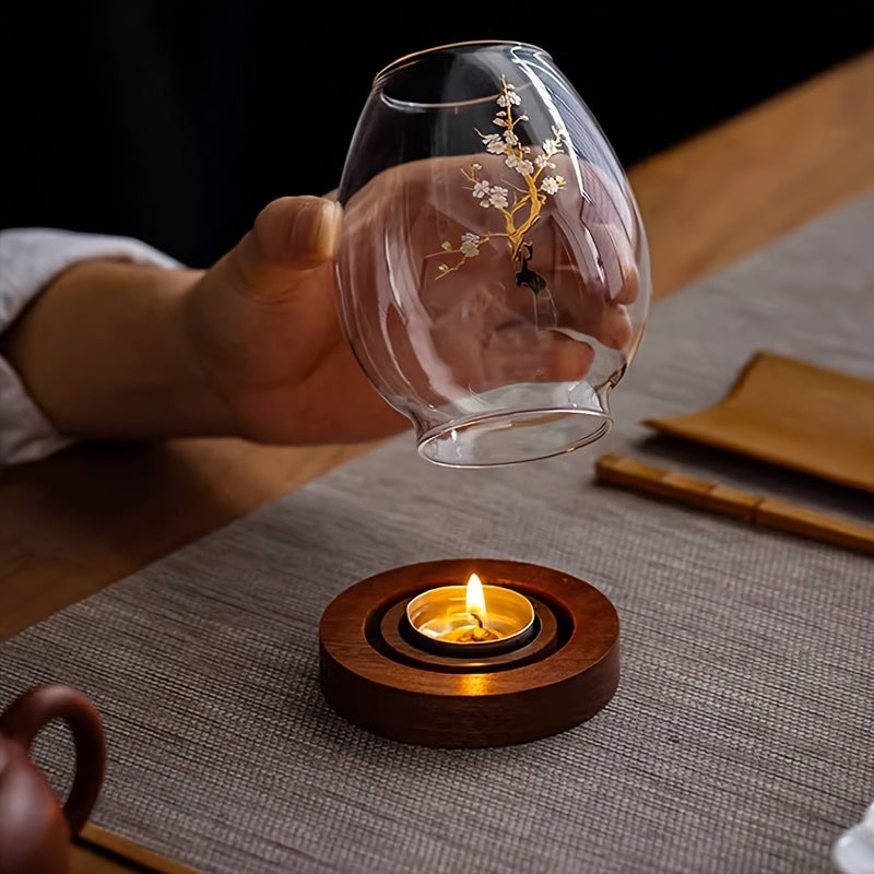 Elegant Glasljushållare med Träbas