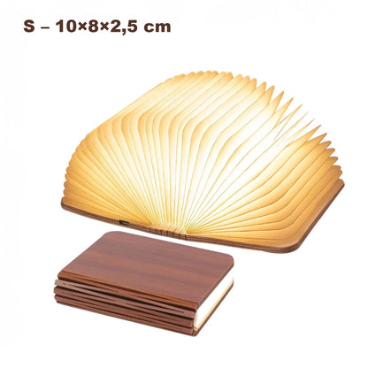 GlowBook – Vikbar LED Boklampa i Trä