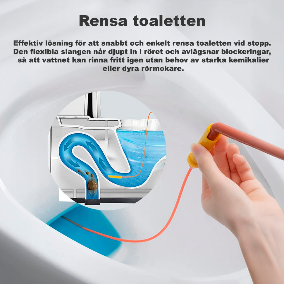 Rensborste för avlopp med roterande handtag