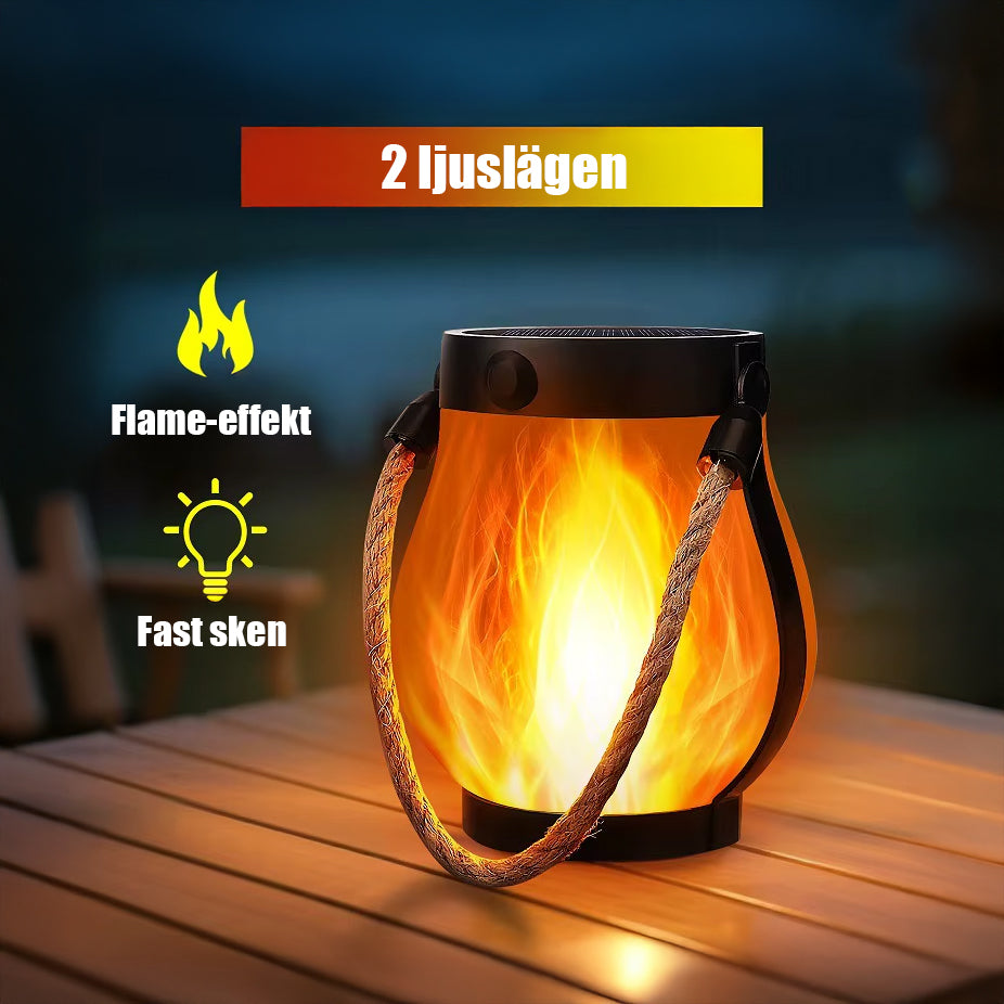 GlowFlame – Laddningsbar Solcellslykta