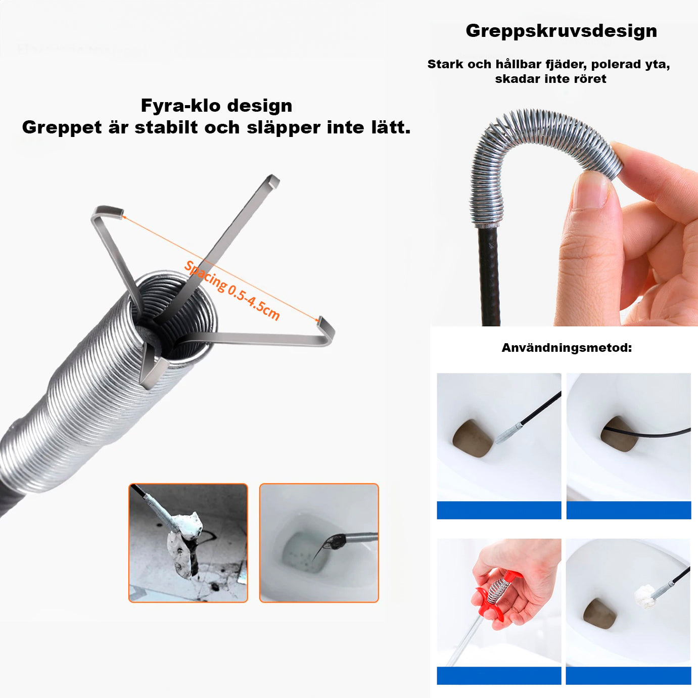 Avloppsrensare 60 cm – Flexibel rensfjäderl