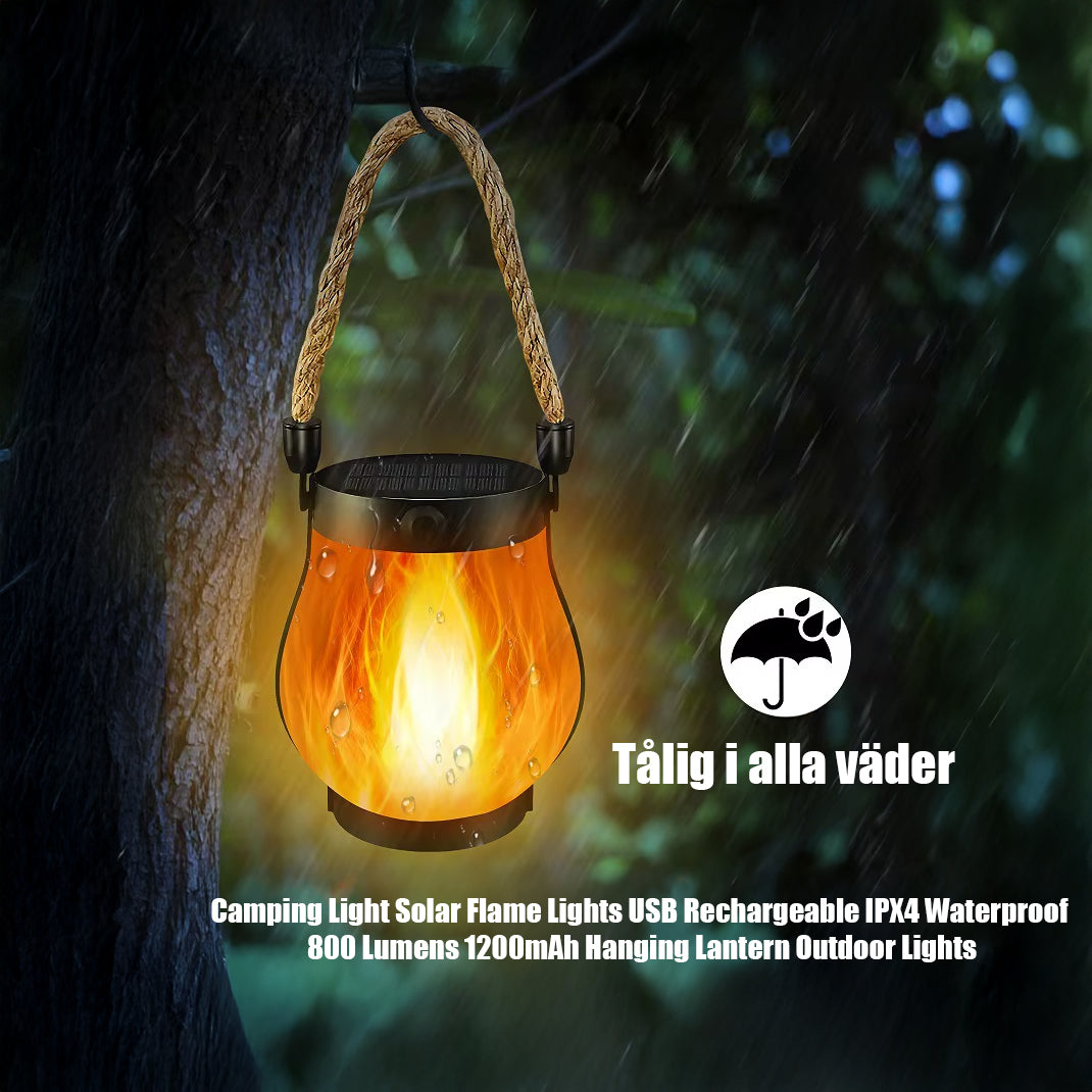 GlowFlame – Laddningsbar Solcellslykta