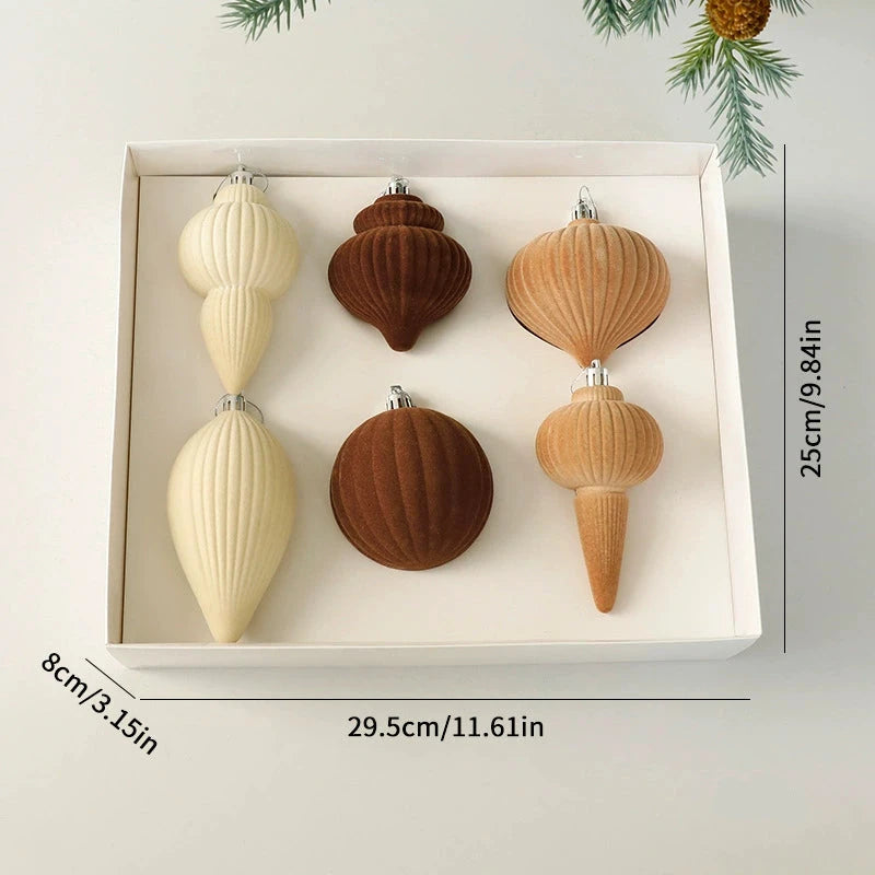 Veloura – Julgransdekorationer i Sammet (6-pack)