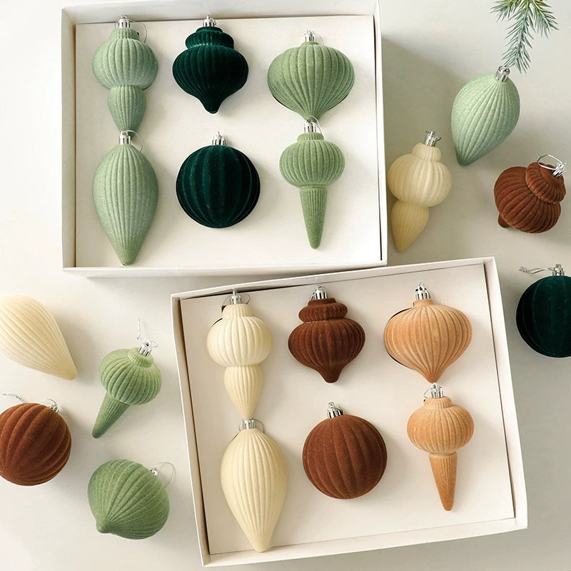Veloura – Julgransdekorationer i Sammet (6-pack)