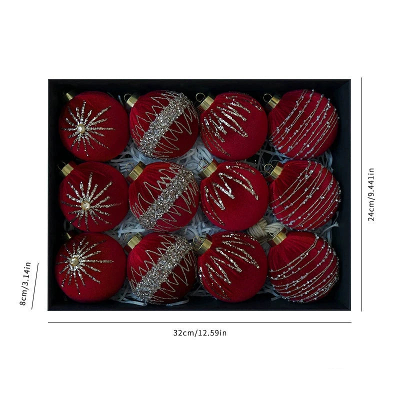 Aurora – Julgranskulor i Sammet (12-pack)