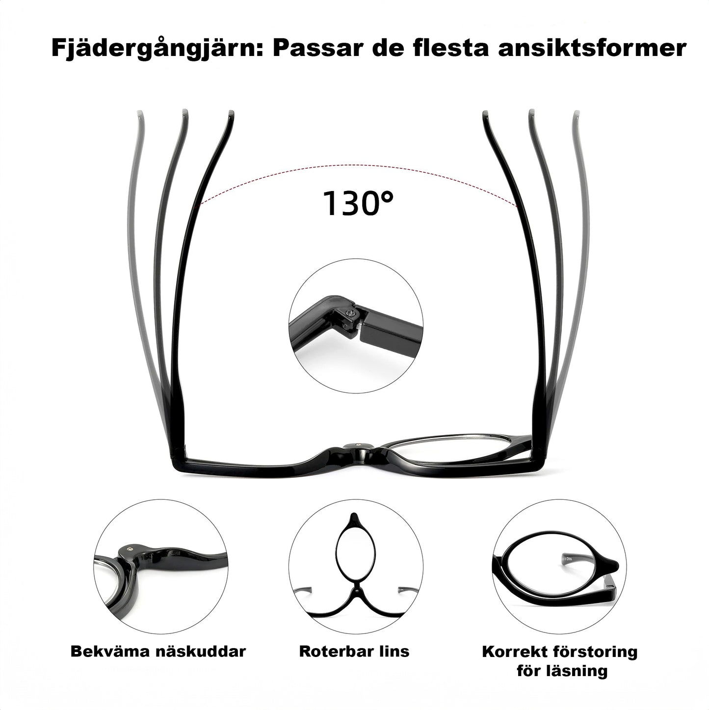 Sminkglasögon med Förstoring – Roterande Lins för Perfekt Makeup